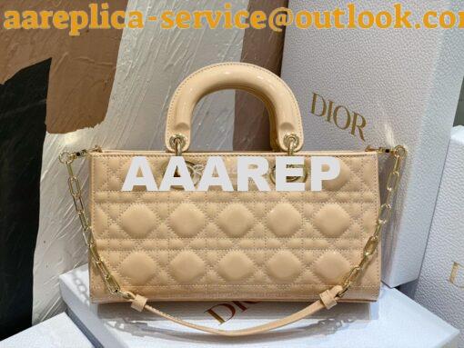 Replica Dior Lady D-Joy Bag Patent Cannage Calfskin M0540O Light Beige 6