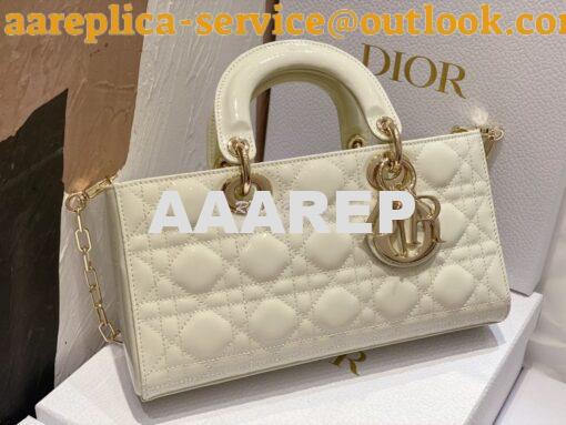 Replica Dior Lady D-Joy Bag Patent Cannage Calfskin M0540O Latte 2