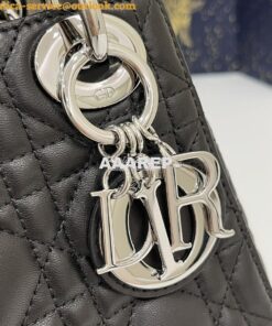 Replica Dior Mini Lady Dior Bag Quilted Natural Lambskin Leather Black 2