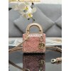 Replica Dior Micro Lady Dior Bag Metallic Gold Satin Gradient Bead Emb 11