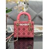 Replica Dior Small Lady Dior Rose Des Vents Cannage Calfskin Embroider 10