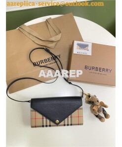 Replica Burberry Vintage Check and Leather Wallet with Detachable Stra