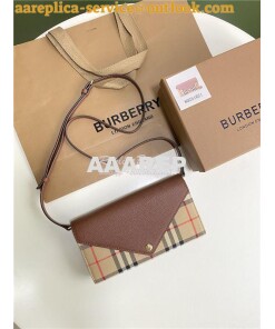 Replica Burberry Vintage Check and Leather Wallet with Detachable Stra