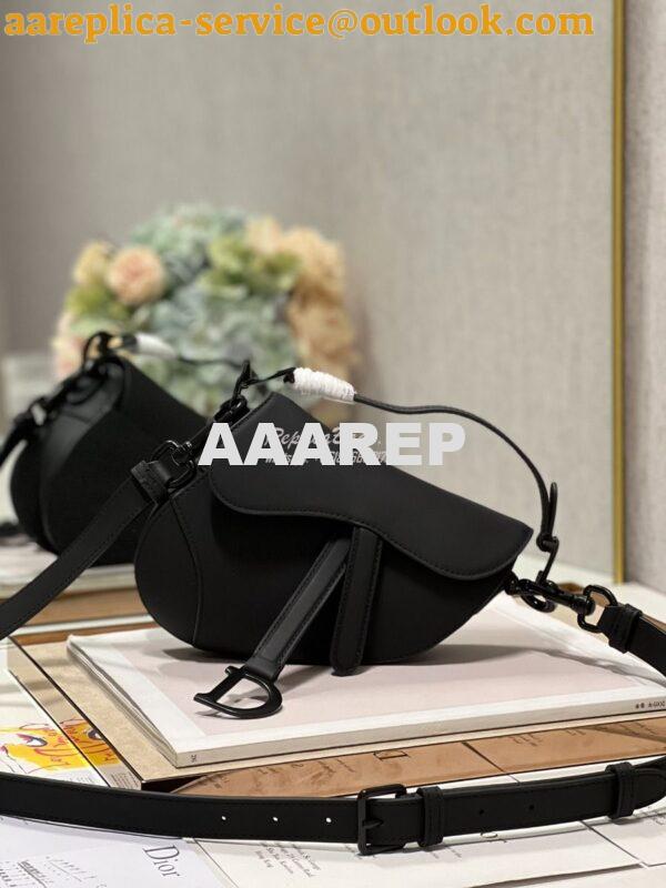 Replica Dior Saddle Bag With Strap Ultra Matte Calfskin M0455 Black 11