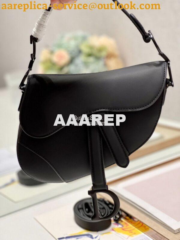 Replica Dior Saddle Bag With Strap Ultra Matte Calfskin M0455 Black 12