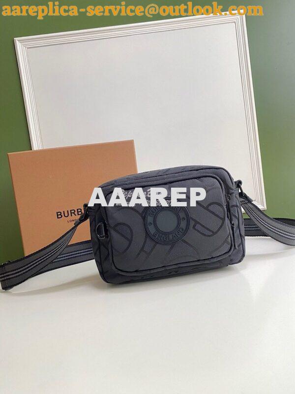 Replica Burberry Monogram Recycled Polyester Crossbody Bag 80299891 Bl 2