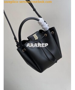 Replica Burberry Monogram Motif Leather Bucket Bag 80285411 Black