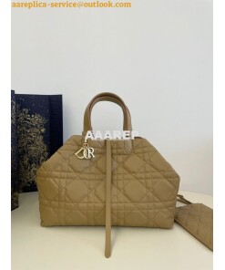 Replica Dior Large Toujours Bag in Macrocannage Calfskin M2820O Tan