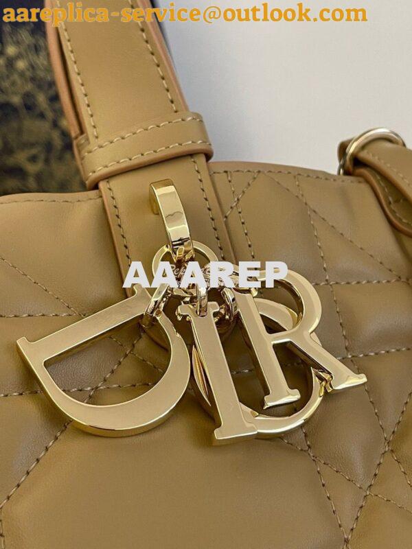 Replica Dior Large Toujours Bag in Macrocannage Calfskin M2820O Tan 3