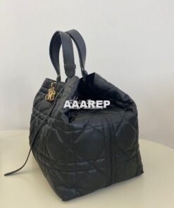 Replica Dior Large Toujours Bag in Macrocannage Calfskin M2820O Black 2