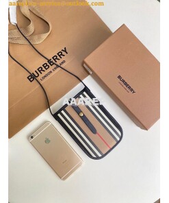 Replica Burberry Stripe E-canvas Phone Case with Strap 80267361