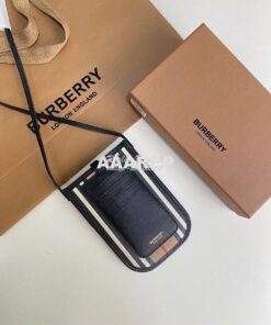 Replica Burberry Stripe E-canvas Phone Case with Strap 80267361 2