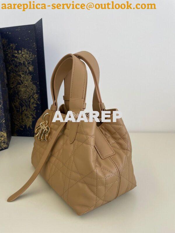 Replica Dior Small Toujours Bag in Macrocannage Calfskin M2822O Tan 5