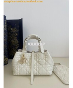 Replica Dior Small Toujours Bag in Macrocannage Calfskin M2822O Latte