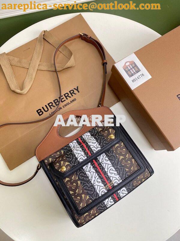 Replica Burberry Mini Monogram Stripe E-canvas Pocket Bag 80146151 2