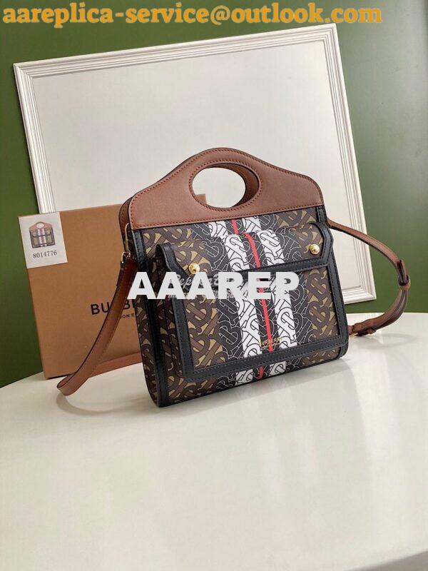 Replica Burberry Mini Monogram Stripe E-canvas Pocket Bag 80146151 3