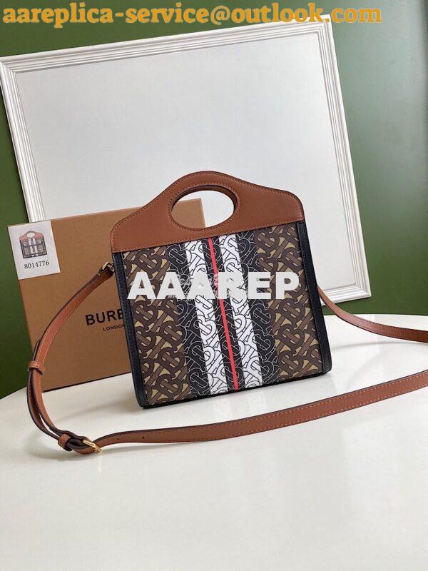 Replica Burberry Mini Monogram Stripe E-canvas Pocket Bag 80146151 11