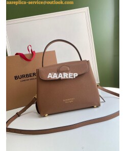 Replica Burberry Grainy Leather and House Check Tote Bag Tan