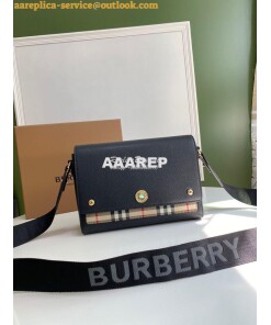 Replica Burberry Leather and Vintage Check Note Crossbody Bag 80211111