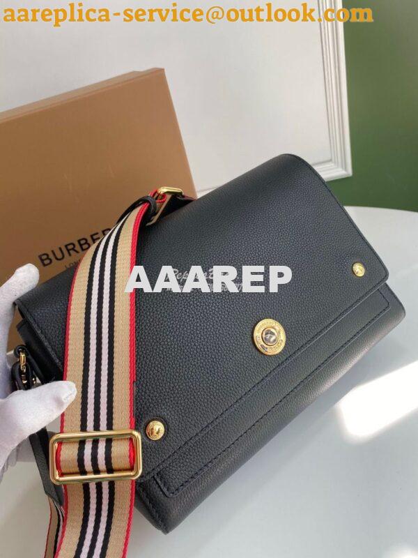 Replica Burberry Grainy Leather Note Crossbody Bag 80174621 Black 2