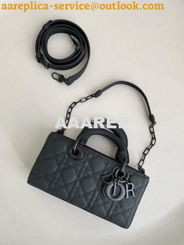 Replica Dior Small Lady D-Joy Bag Ultramatte Black Cannage Calfskin M0 2