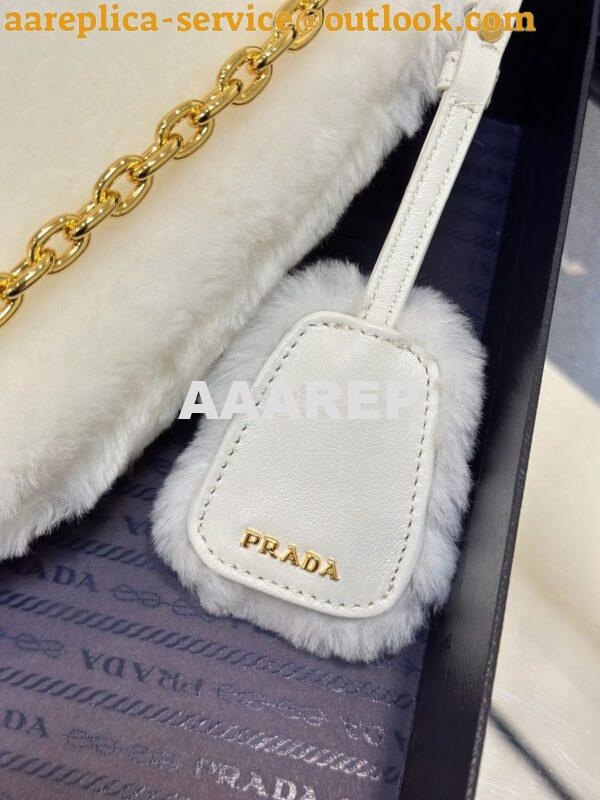 Replica Prada Re-edition Shearling Mini-bag 1BC543 White 7