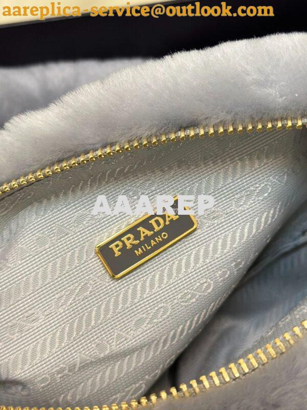 Replica Prada Re-edition Shearling Mini-bag 1BC543 Cornflower 10