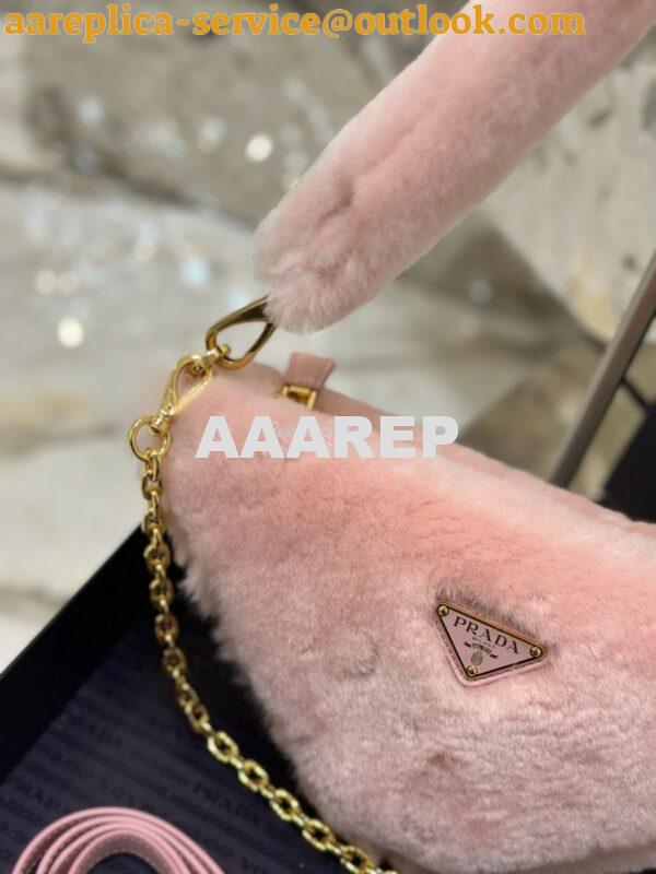 Replica Prada Re-edition Shearling Mini-bag 1BC543 Orchid Pink 4