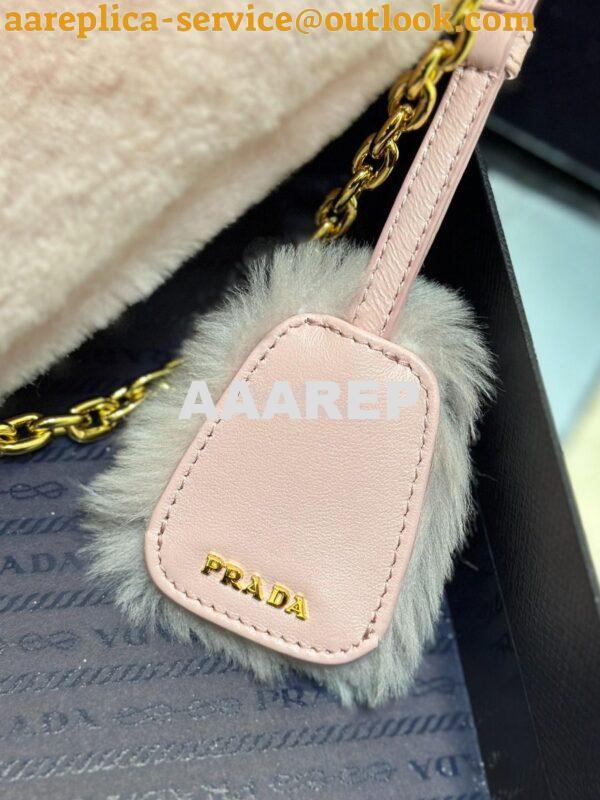 Replica Prada Re-edition Shearling Mini-bag 1BC543 Orchid Pink 7