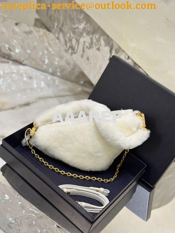 Replica Prada Re-edition Shearling Mini-bag 1BC543 White 13