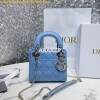 Replica Dior Quilted Patent Calfskin Mini Lady Dior Bag Denim 10