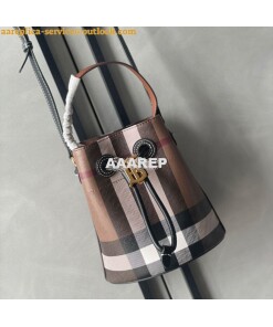 Replica Burberry Mini TB Bucket Bag Dark Birch Brown 80662131