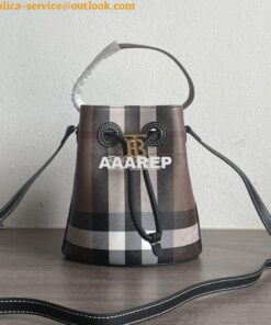 Replica Burberry Mini TB Bucket Bag Dark Birch Brown 80662131 2