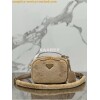 Replica Prada Cognac Shearling Moon shoulder bag 1BC194 Écru/Noisette 12