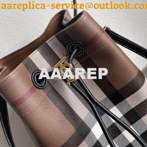 Replica Burberry Small TB Bucket Bag Dark Birch Brown 80696551 3