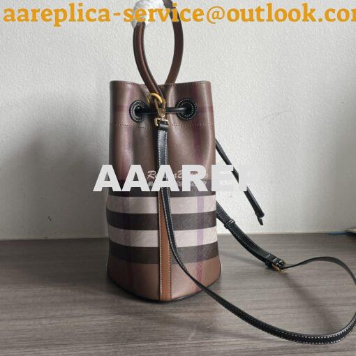 Replica Burberry Small TB Bucket Bag Dark Birch Brown 80696551 4