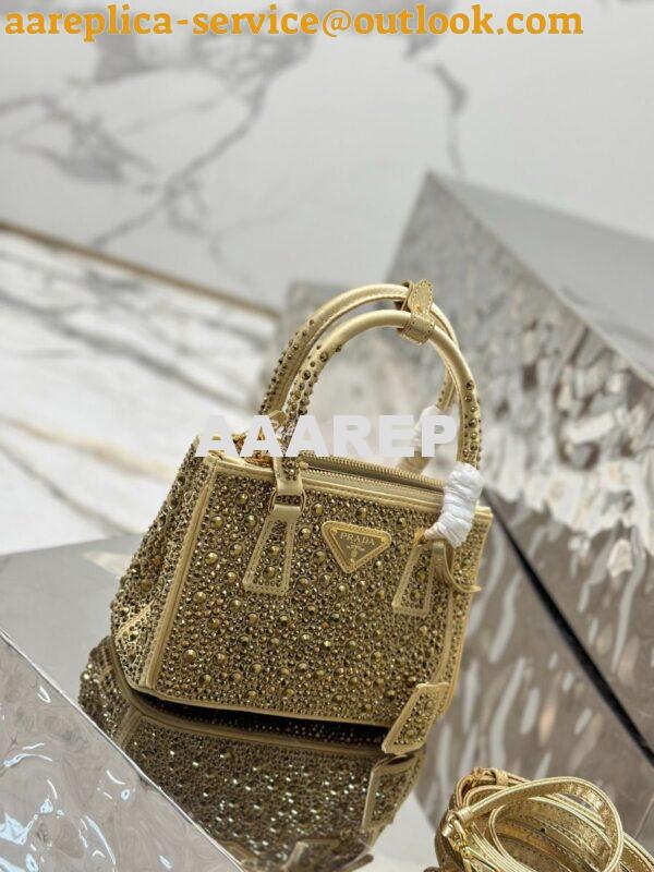 Replica Prada Galleria Satin Mini-bag With Crystals 1BA906 Platinum 4