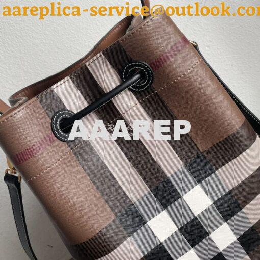 Replica Burberry Small TB Bucket Bag Dark Birch Brown 80696551 8