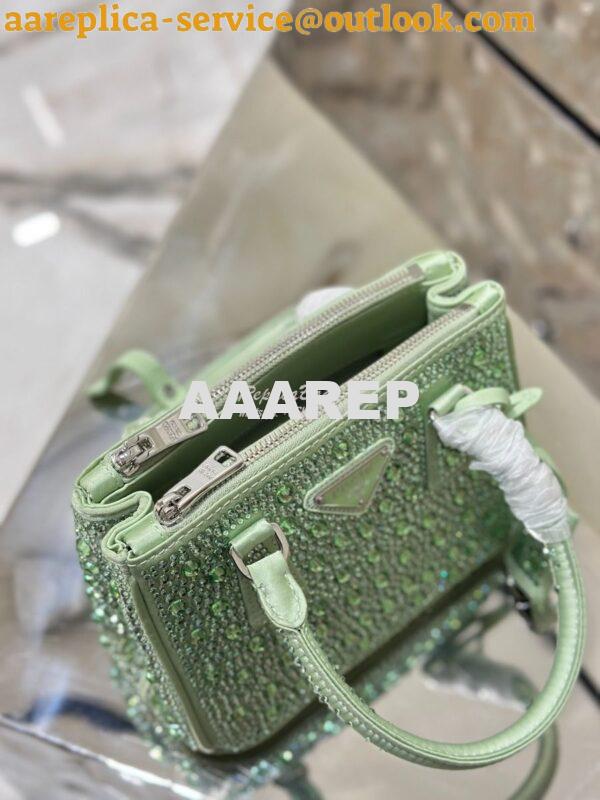 Replica Prada Galleria Satin Mini-bag With Crystals 1BA906 Aqua 7