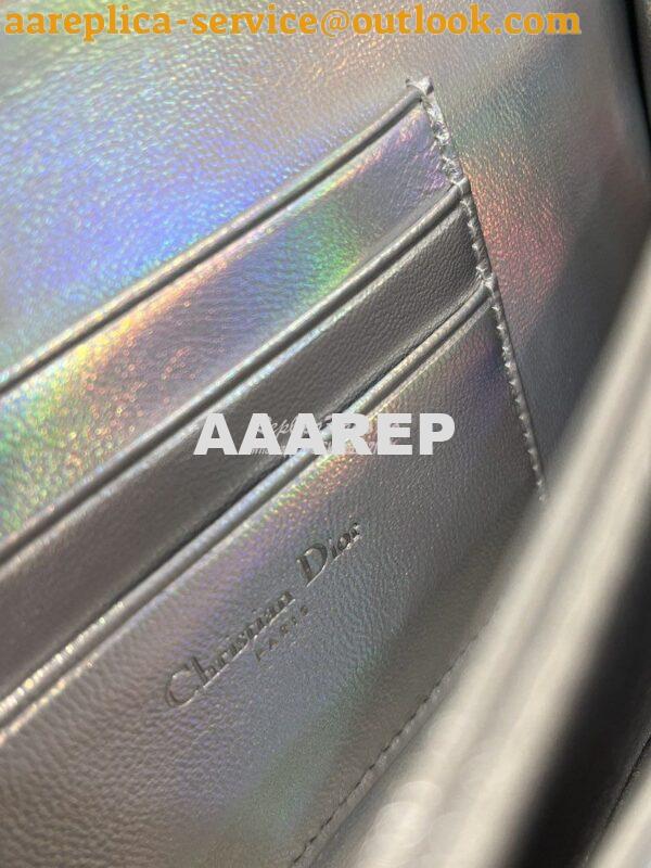 Replica Dior Miss Dior Mini Bag Iridescent Metallic Silver-Tone Cannag 7