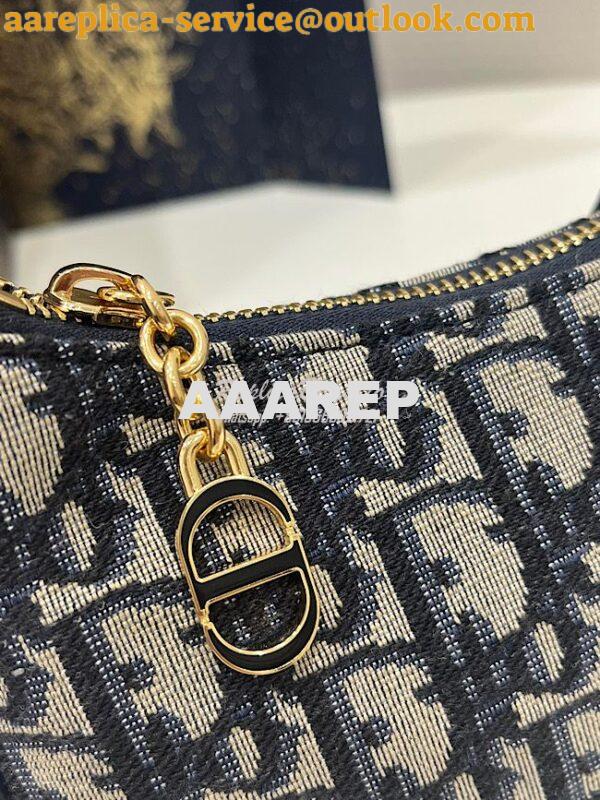 Replica Dior CD Lounge Bag Blue Oblique Jacquard M22626 2