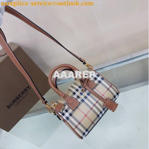 Replica Burberry Check Mini Bowling Bag Archive Beige 80534961