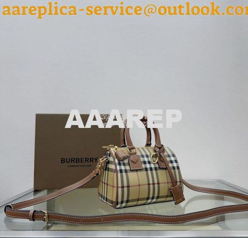 Replica Burberry Check Mini Bowling Bag Archive Beige 80534961 3