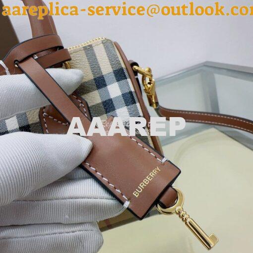 Replica Burberry Check Mini Bowling Bag Archive Beige 80534961 11