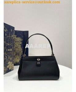 Replica Dior Medium Key Bag Black Box Calfskin M1843