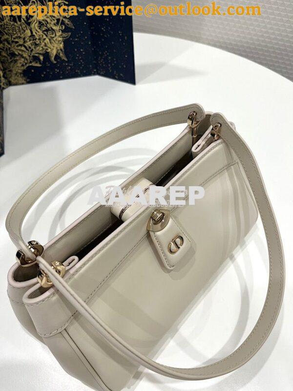 Replica Dior Small Key Bag Dusty Ivory Box Calfskin M1844 3