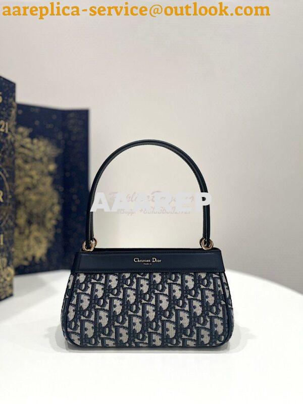 Replica Dior Small Key Bag Blue Oblique Jacquard M1844 2