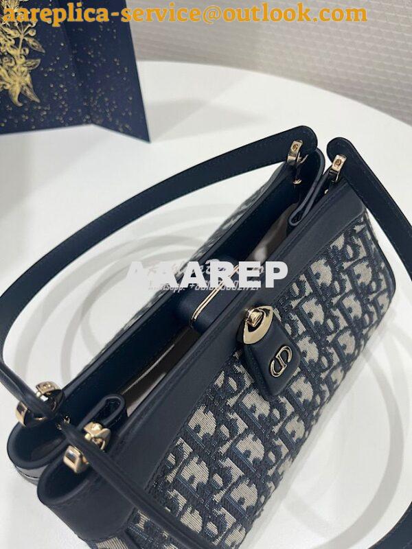 Replica Dior Small Key Bag Blue Oblique Jacquard M1844 5