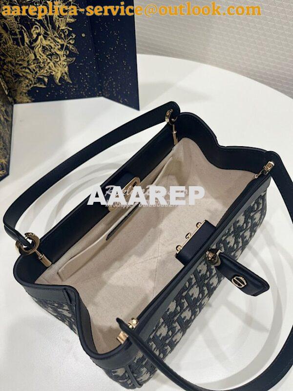 Replica Dior Small Key Bag Blue Oblique Jacquard M1844 8