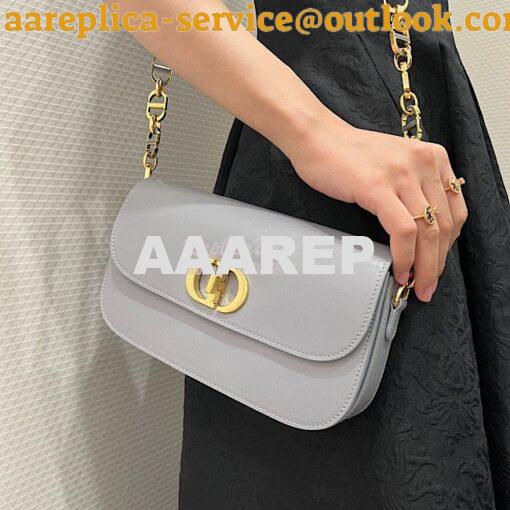 Replica Dior 30 Montaigne Avenue Bag in Ethereal Gray Box Calfskin M92 2